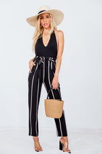 Striped Pant with Tie Waist
