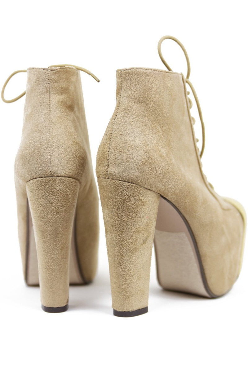 GOLD PLATED PLATFORM BOOTS - Beige/Gold - Haute & Rebellious
