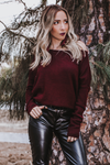 Basic Knit Sweater - Maroon