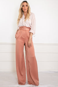 Sheer Chiffon Button-Up Shirt - Light Rose