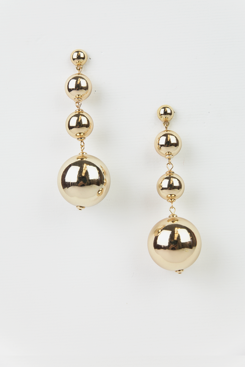 Gold Ball Drop Earrings - Haute & Rebellious