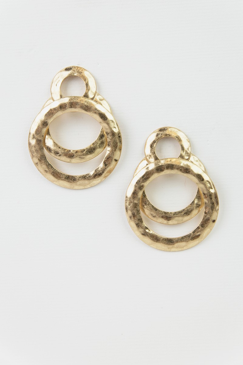 Gold Plated Overlapping Hoop Earring - Haute & Rebellious