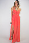 CUTOUT OPEN SKIRT MAXI - Orange - Haute & Rebellious