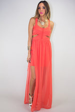 CUTOUT OPEN SKIRT MAXI - Orange - Haute & Rebellious