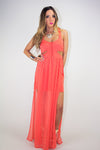 CUTOUT OPEN SKIRT MAXI - Orange - Haute & Rebellious