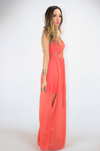 CUTOUT OPEN SKIRT MAXI - Orange - Haute & Rebellious