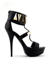 FARAH TRIANGLE PLATED HEEL - Black - Haute & Rebellious