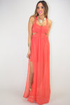 CUTOUT OPEN SKIRT MAXI - Orange - Haute & Rebellious