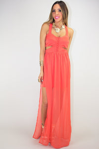 CUTOUT OPEN SKIRT MAXI - Orange - Haute & Rebellious