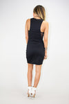 EMBOSSED BODYCON CONTRAST MESH DRESS - Haute & Rebellious