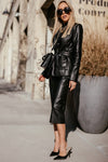Leather Blazer - Black