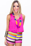 PINK COMBO STRIPED SHORTS - Haute & Rebellious