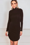 Long Sleeve Dress with Metallic Detailing