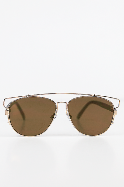 Amelia Aviator Shades - Gold/Brown - Haute & Rebellious