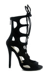 Lea Lace-Up Sandal Heel - Black - Haute & Rebellious