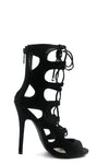 Lea Lace-Up Sandal Heel - Black - Haute & Rebellious