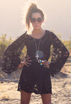 BELL LONG SLEEVE LACE DRESS - Black - Haute & Rebellious