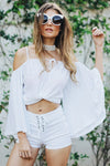 Just The Way I Lace-Up Shorts - White - Haute & Rebellious