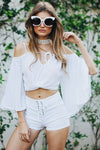 Just The Way I Lace-Up Shorts - White - Haute & Rebellious