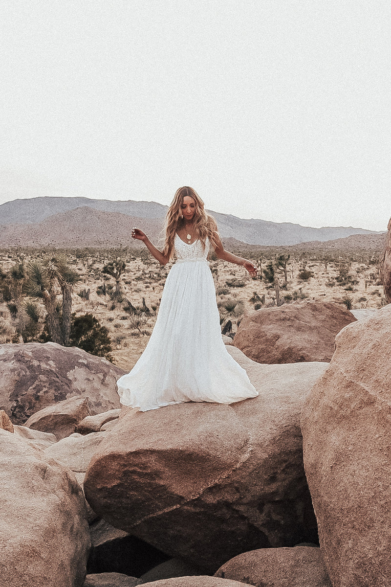 Camilla Open Back Crochet Maxi Dress - White