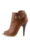 RENNER PEEP TOE BOOTIE - Tan - Haute & Rebellious