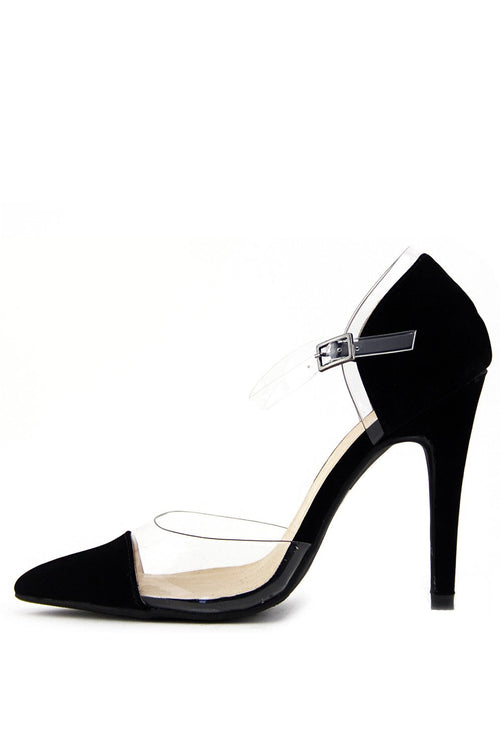 CLEAR CONTRAST POINTY HIGH HEEL PUMP - Haute & Rebellious
