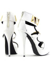 FARAH TRIANGLE PLATED HEEL - White - Haute & Rebellious