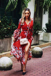 Unforgettable Floral Wrap Midi Dress