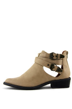 IVY TWO BUCKLE CUTOUT BOOTIE - Camel - Haute & Rebellious