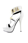 FARAH TRIANGLE PLATED HEEL - White - Haute & Rebellious