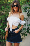 Tie Me Up Off-Shoulder Crop Top - Haute & Rebellious