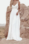 Camilla Open Back Crochet Maxi Dress - White