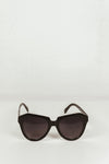 Square Plastic Frame Sunglasses - Black