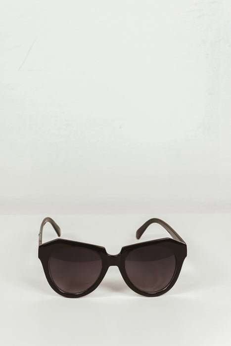 Square Plastic Frame Sunglasses - Black