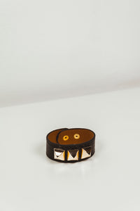 Crocodile Skin Gold Stud Bracelet