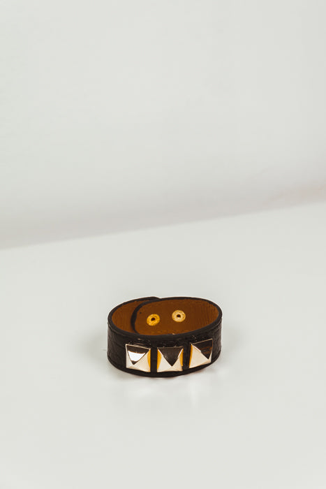 Crocodile Skin Gold Stud Bracelet