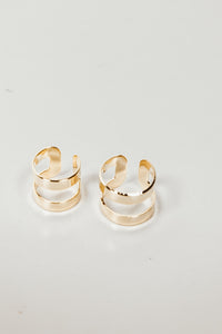 Dual Cutout Plated Rings - Gold