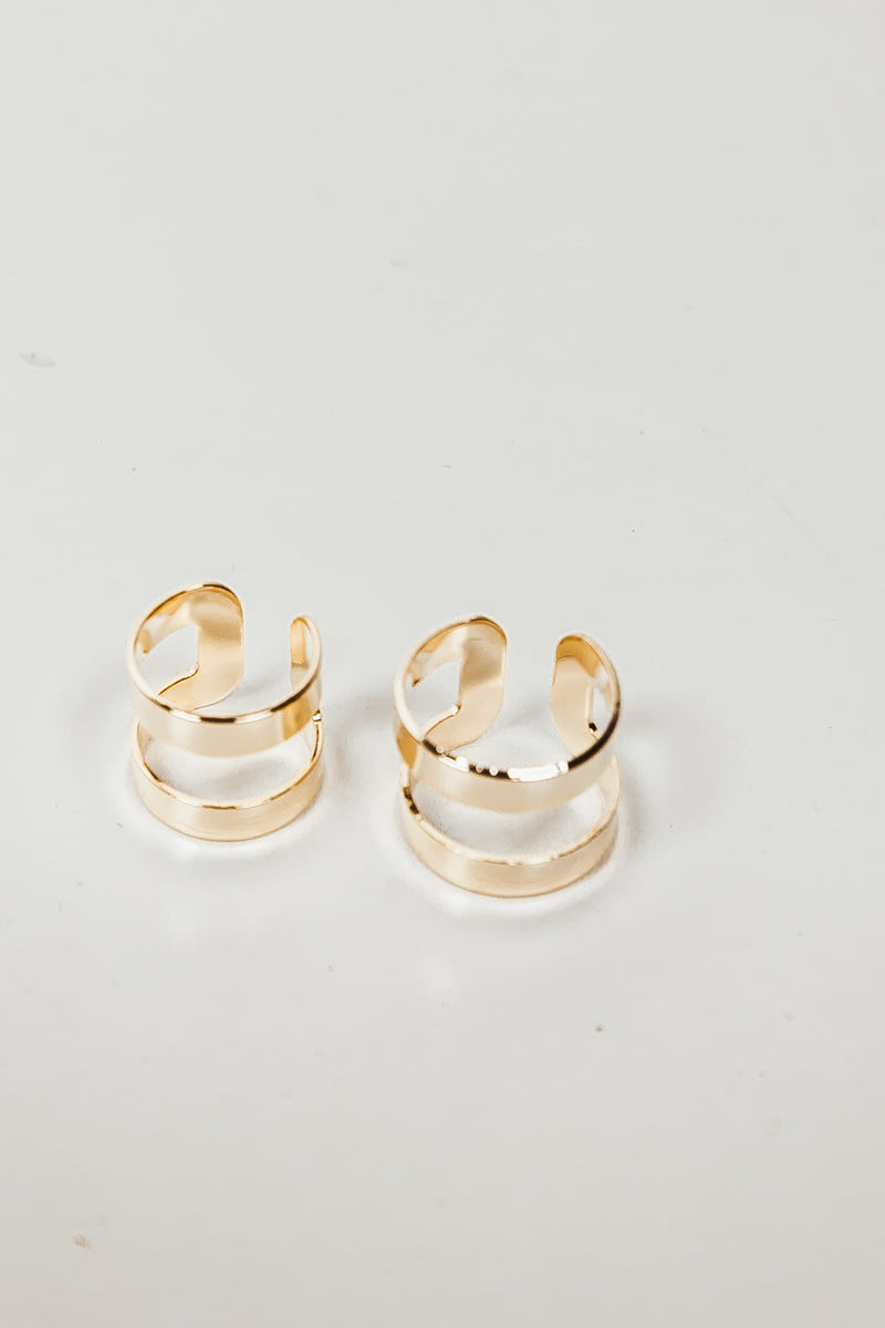 Dual Cutout Plated Rings - Gold