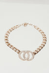 Chain Link Circles Crystal Necklace