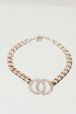 Chain Link Circles Crystal Necklace
