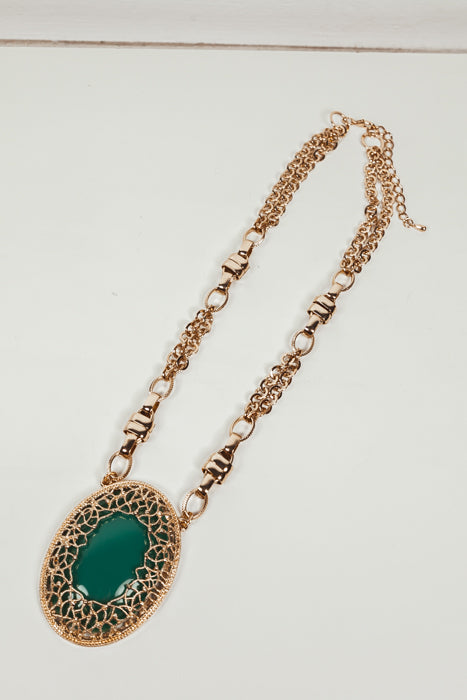 Turquoise Stone Pendant Necklace