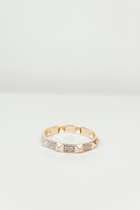 Solid Gold Crystal Stud Bracelet