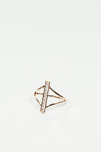 Petite Crystal Bar Ring