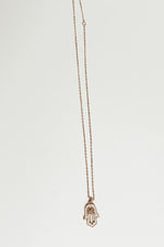 Petite Crystal Hand Pendant Necklace - White