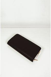 Snakeskin Wallet with Gold Trim - Black