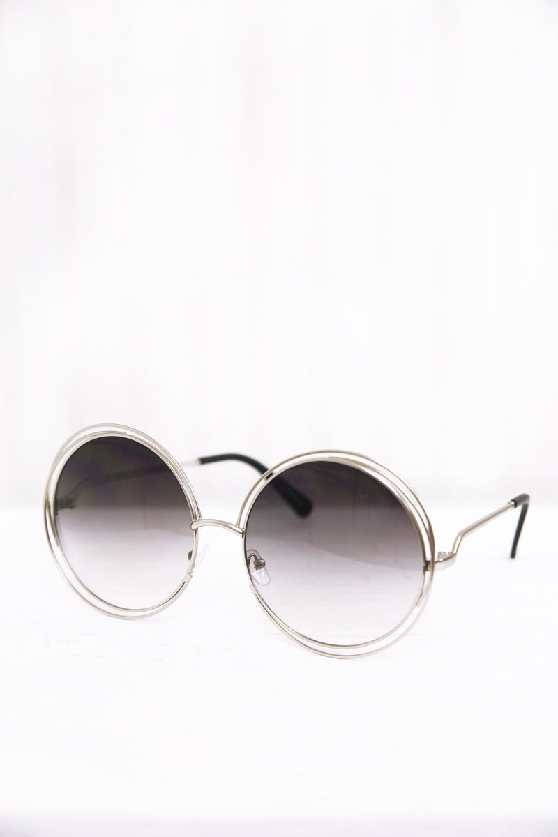 Disco Babe Round Shades - Silver/Blue - Haute & Rebellious