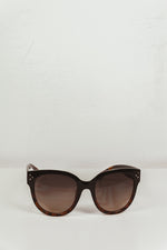 Audrey Round Sunglasses - Black/Brown