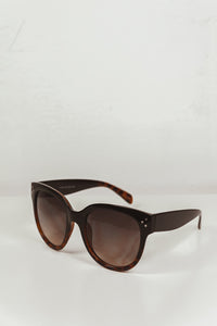 Audrey Round Sunglasses - Black/Brown