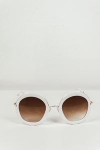 Gia Circle Shades - White/Gold