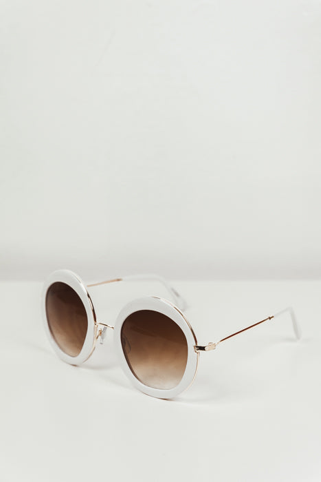 Gia Circle Shades - White/Gold